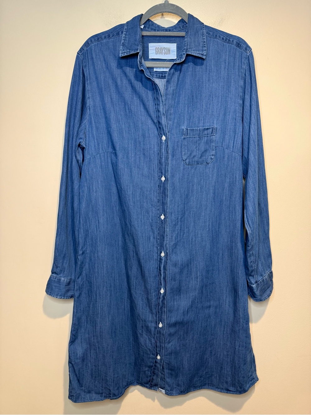 Grayson Shirt Dress Chambray Blue size large